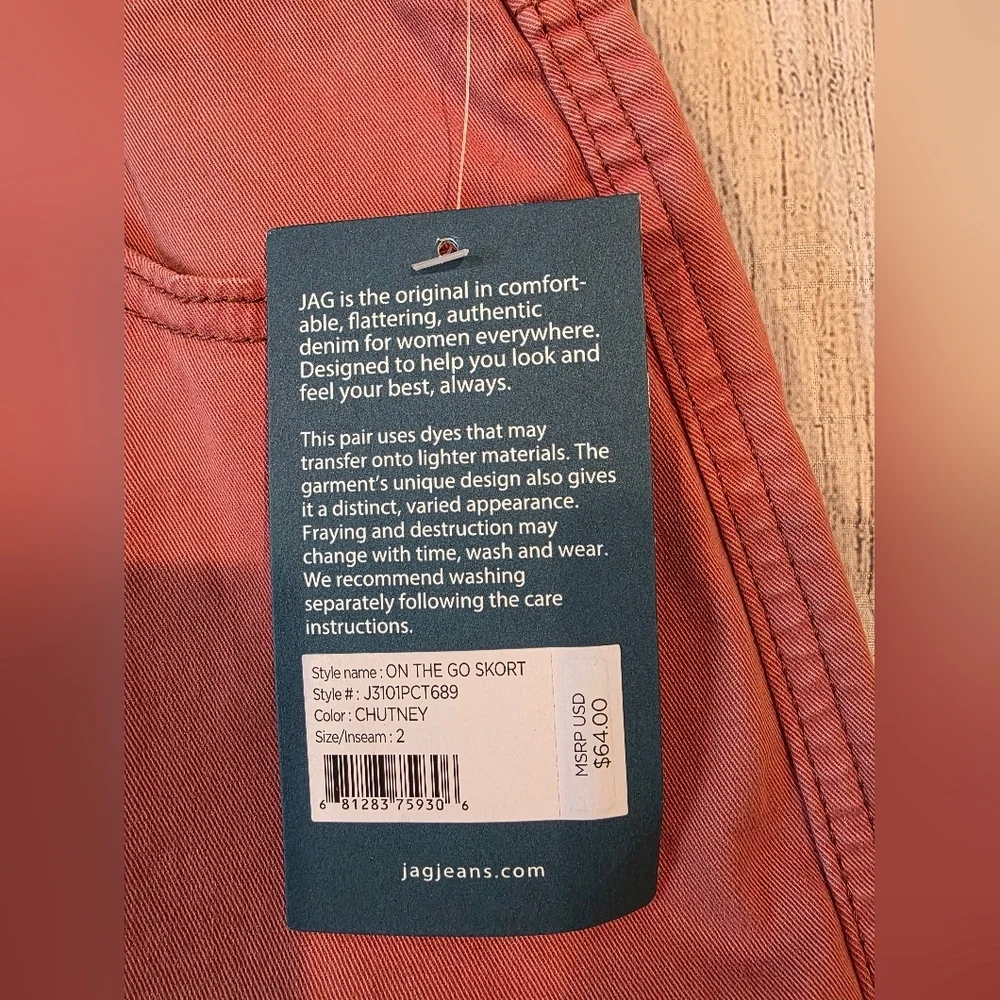 Jag Women's Size 2 On The Go Mid Rise Super Stretch Twill Skort Chutney New Tags - Picture 6 of 11